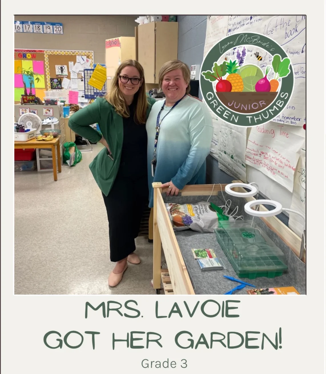 Mrs. Lavoie's Grade 3 classroom got their Junior Green Thumbs garden, January 2026