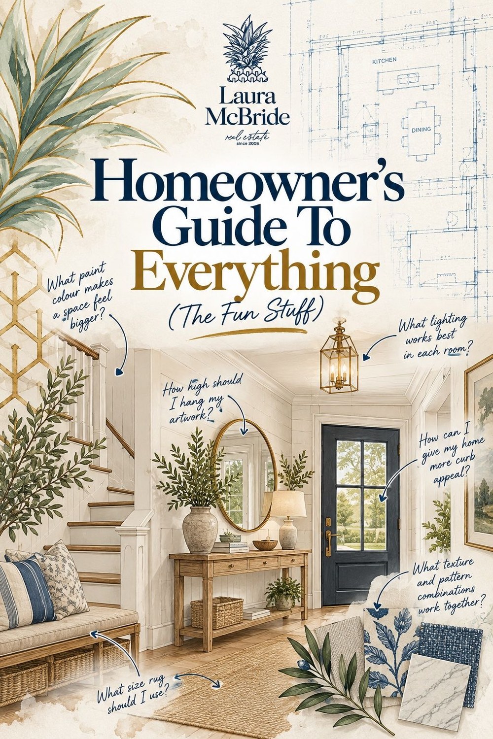 Cover of Laura McBride's Homeowner's Guide to Everything, decor, design and lighting
