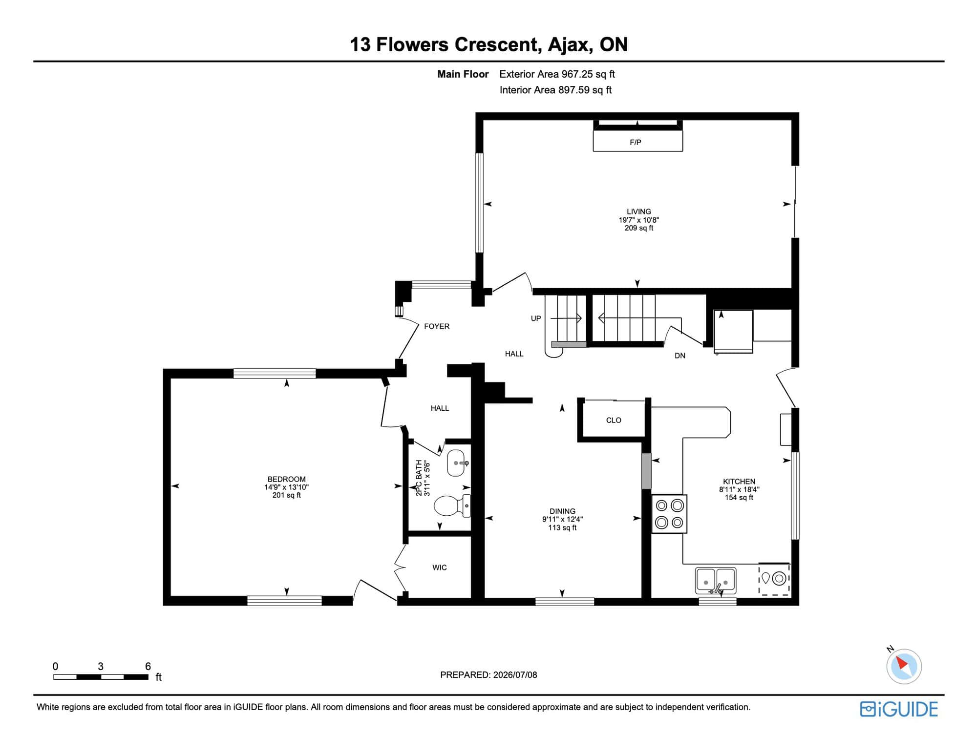 Main floor plan for 13 Flowers Crescent, South Ajax, listed by Laura McBride, Ajax REALTOR®