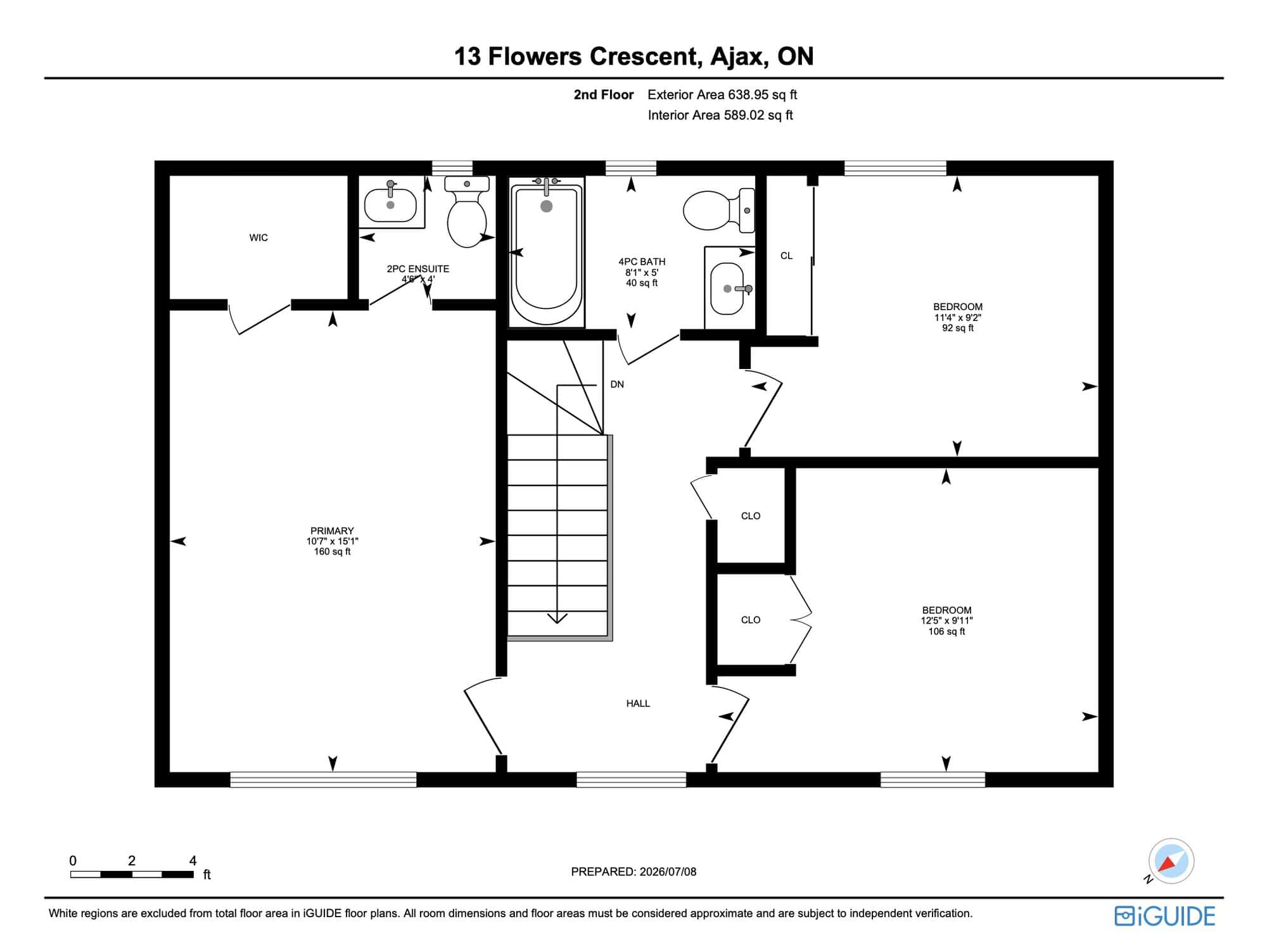 Second floor plan for 13 Flowers Crescent, South Ajax, listed by Laura McBride, Ajax REALTOR®