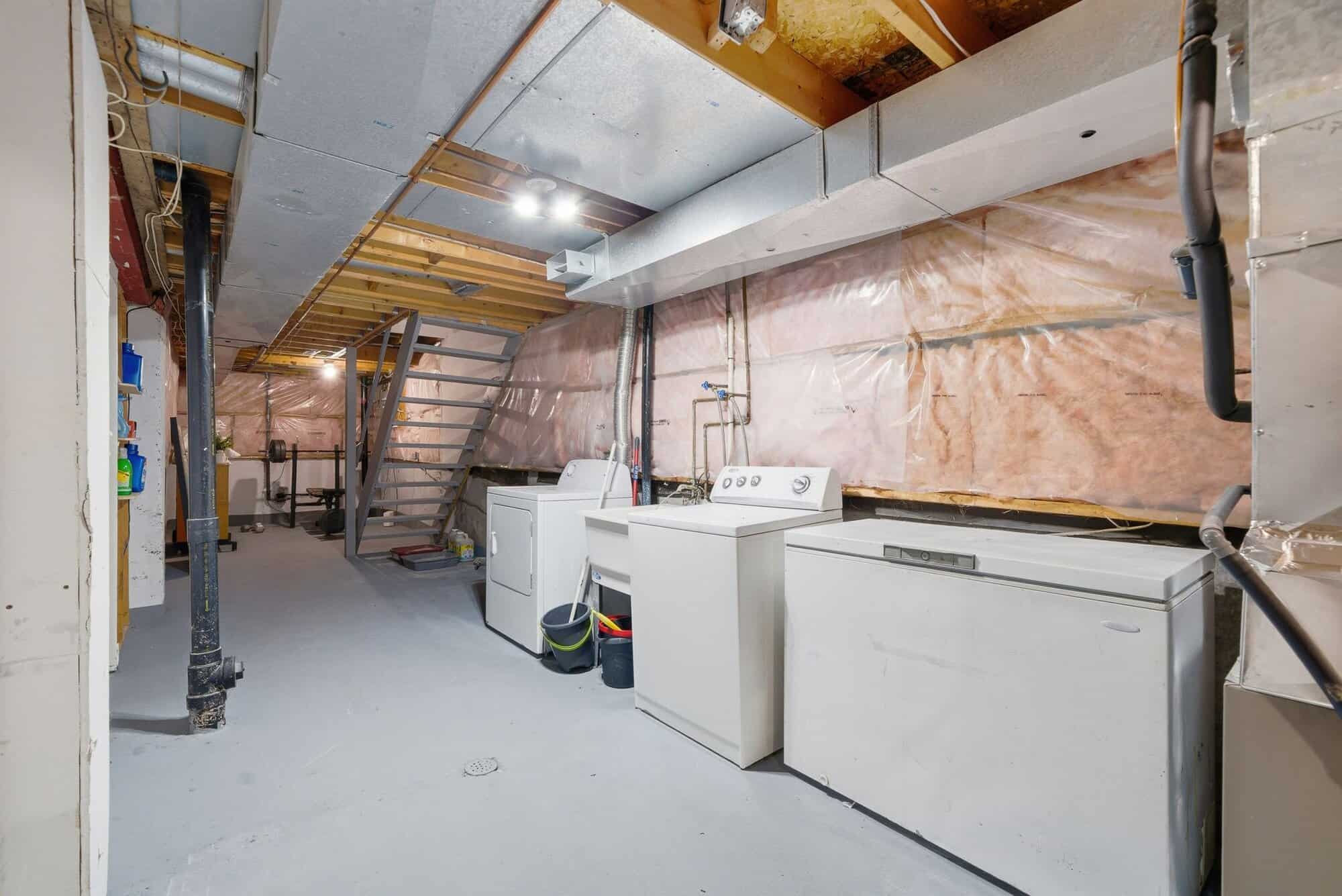 Basement laundry area at 13 Rollo Drive, South East Ajax, from a second angle