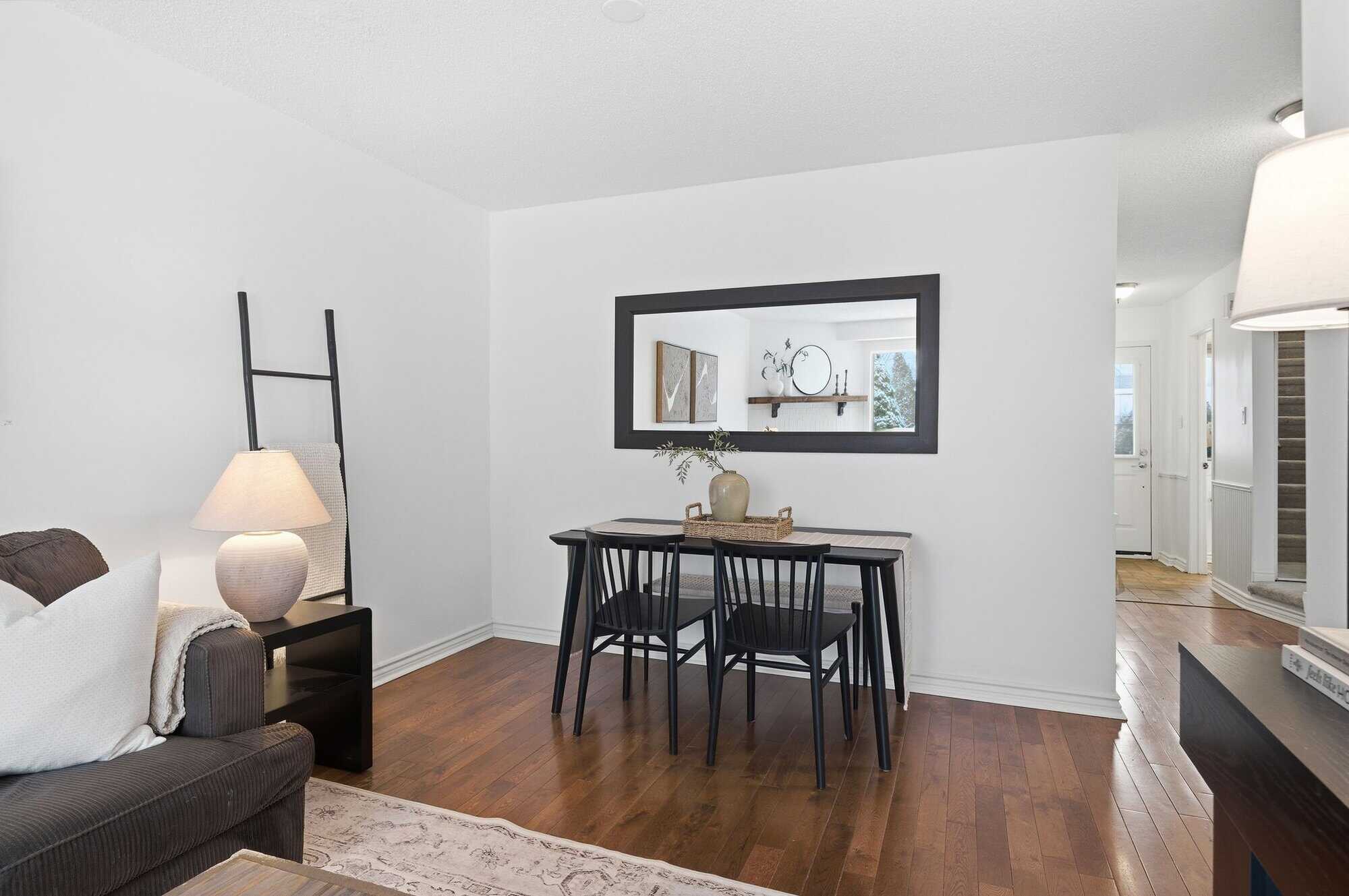 Dining room at 13 Rollo Drive, South East Ajax, combined with the living room, open concept