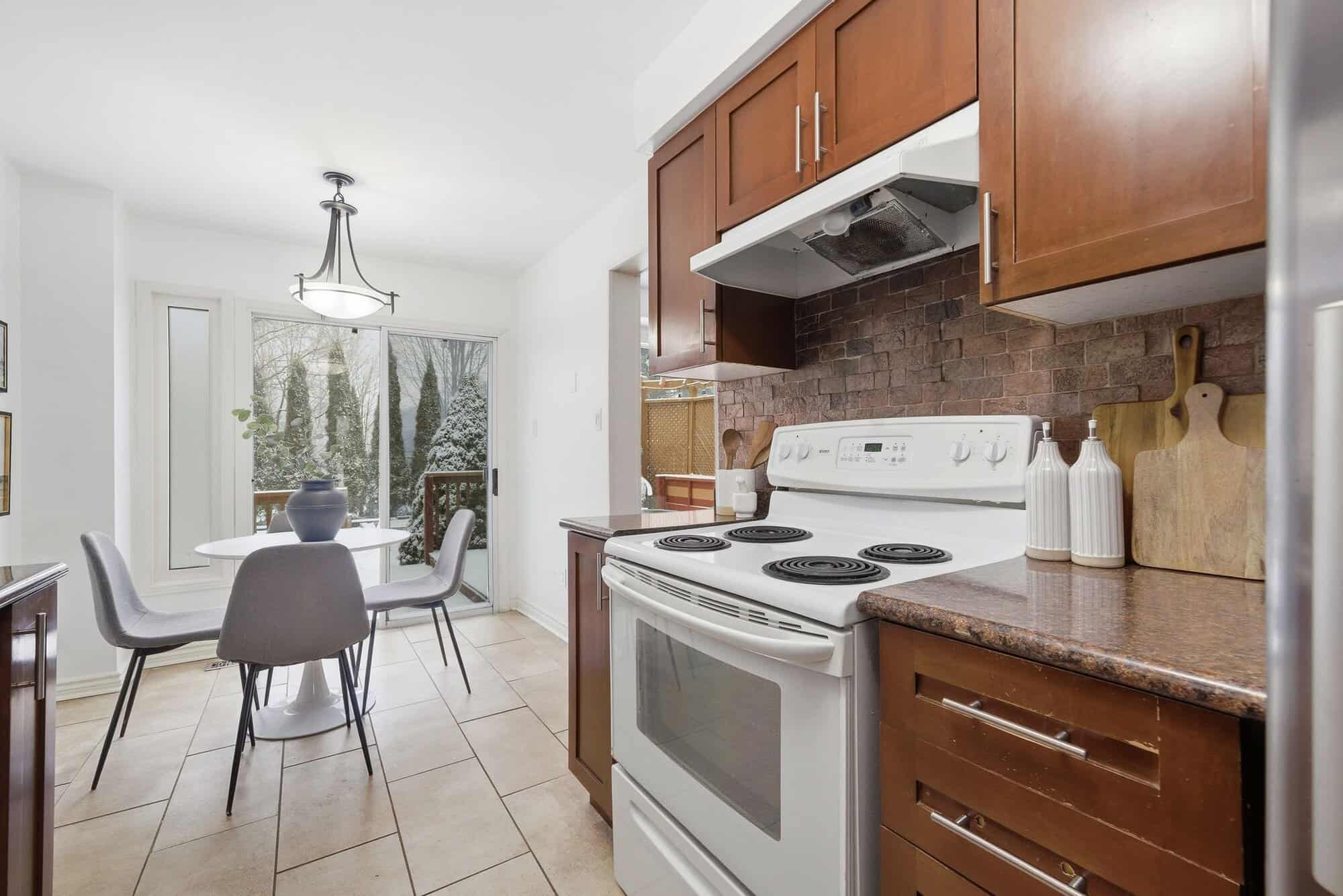 Kitchen at 13 Rollo Drive, South East Ajax, with maple cabinets updated in 2012
