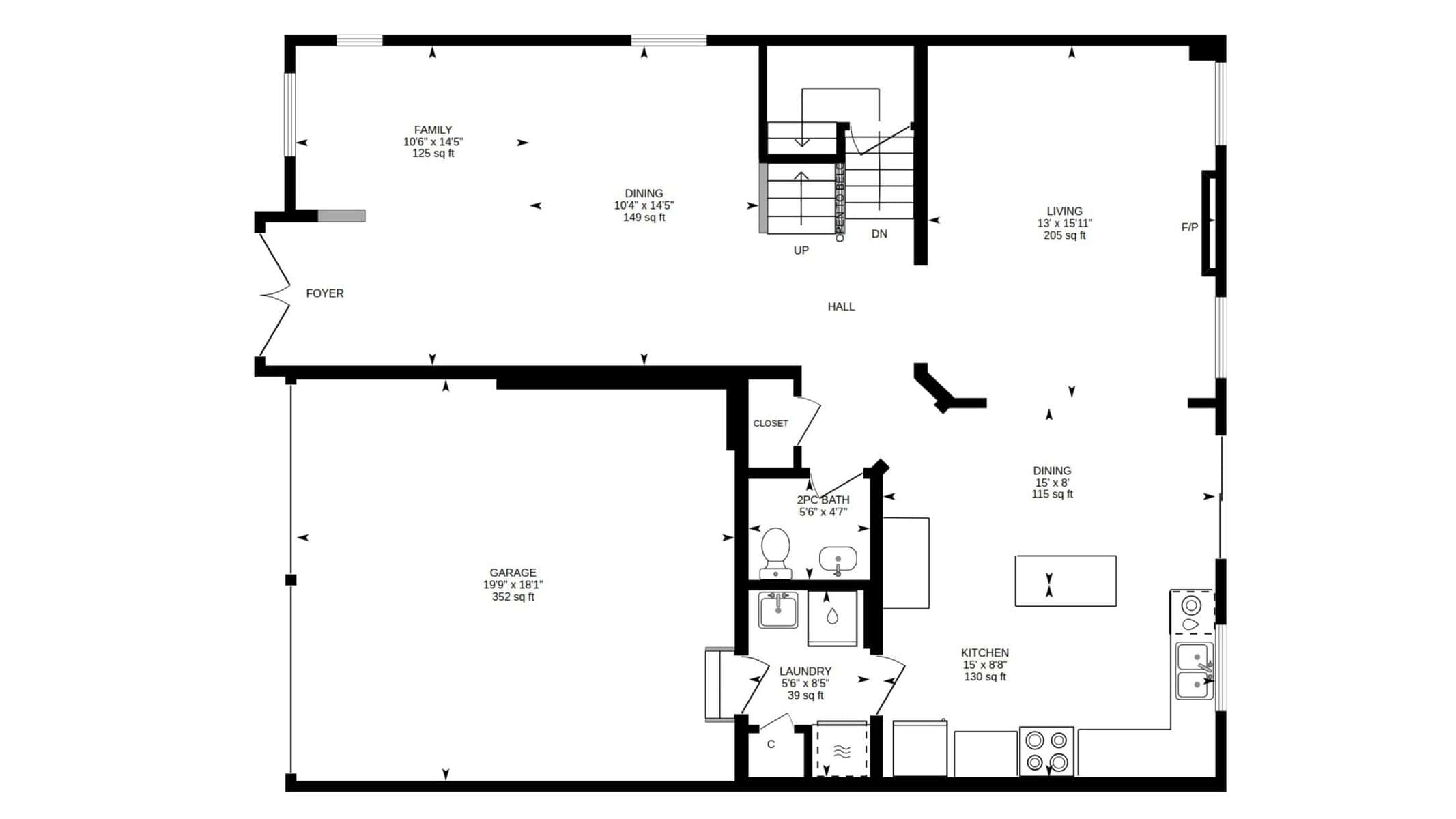 Main floor plan for 131 Rushworth Drive, Ajax, listed by Laura McBride, Ajax REALTOR®