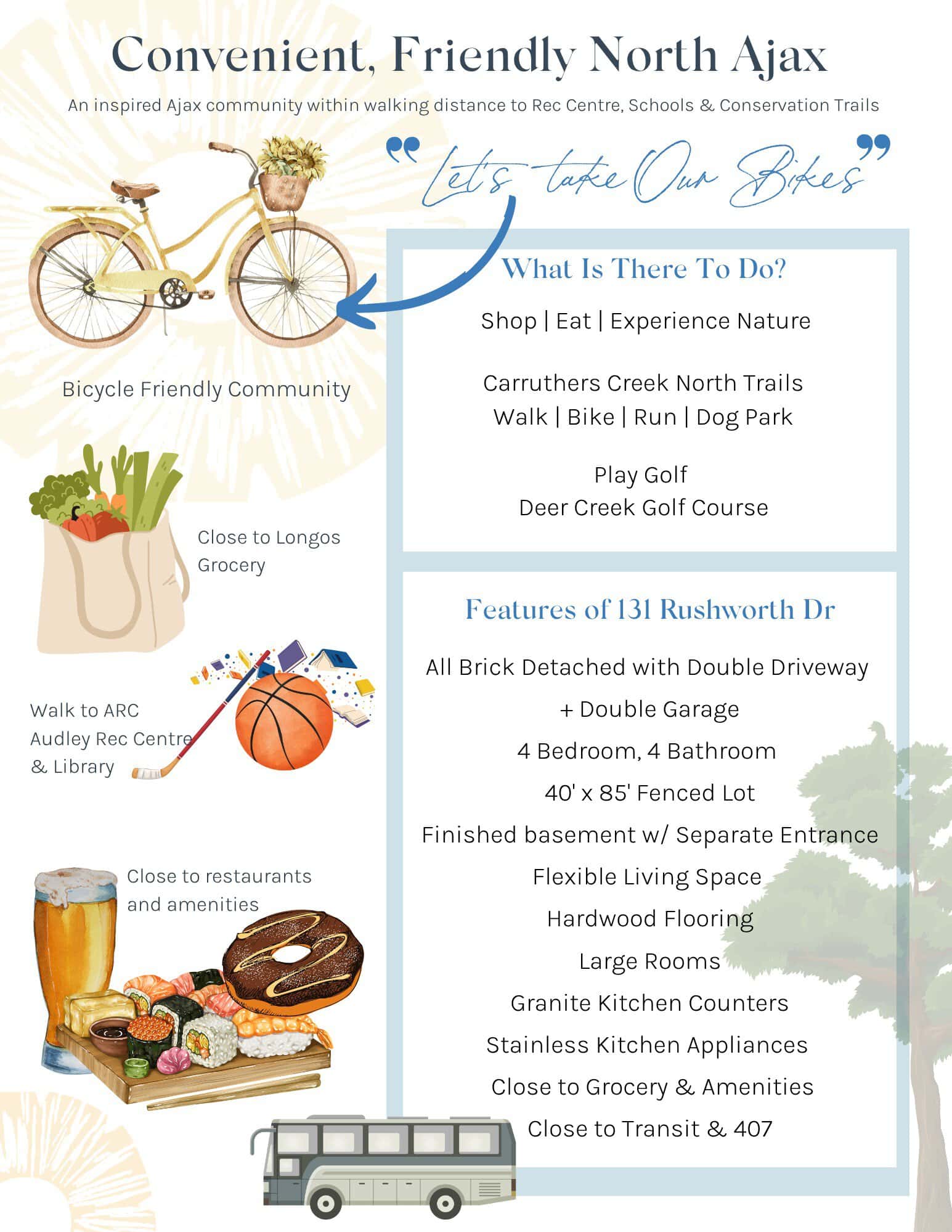 Neighbourhood features sheet for North East Ajax near 131 Rushworth Drive, from Laura McBride, Ajax REALTOR®