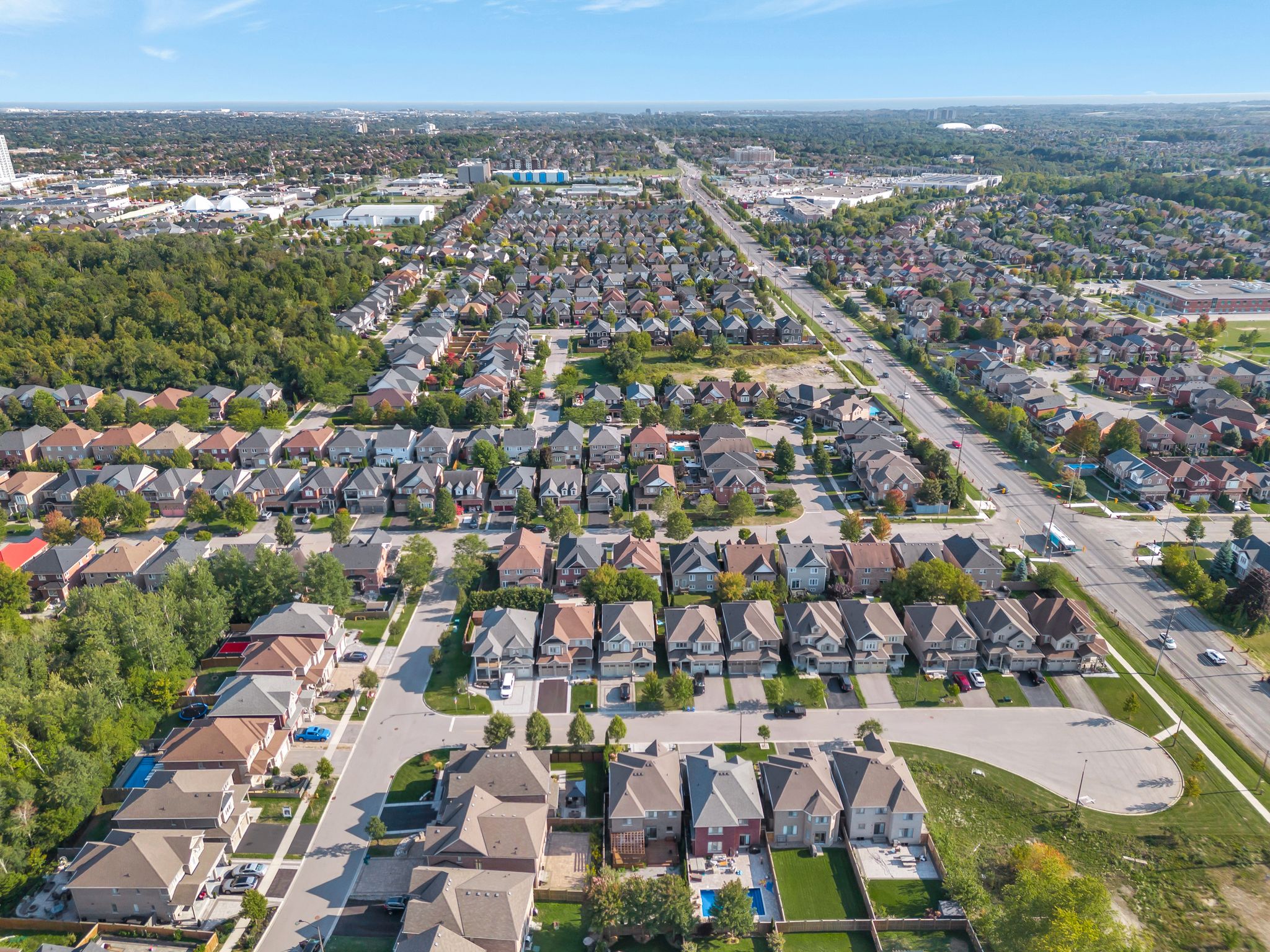 Aerial view of 14 Sleepy Hollow Place, Whitby, from the south, showing the Taunton North neighbourhood