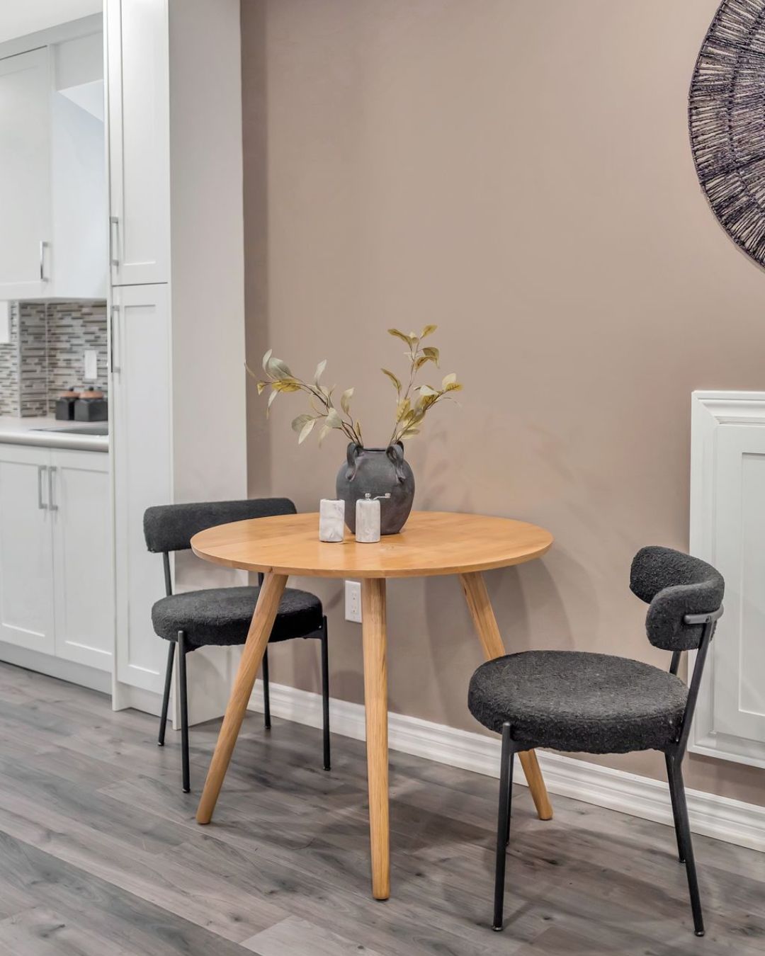 Basement dining nook next to the kitchenette at 14 Sleepy Hollow Place, Whitby