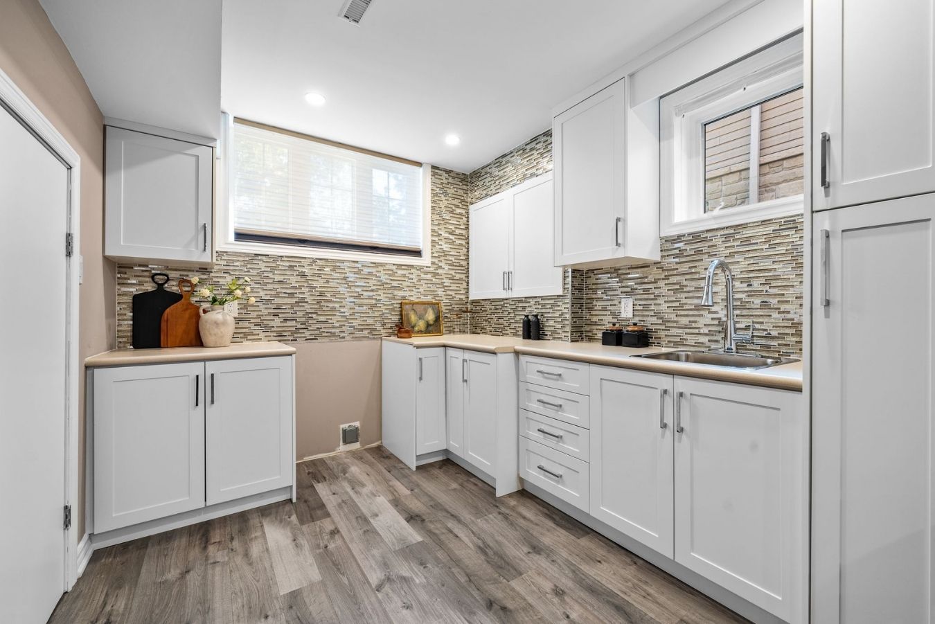 Basement kitchenette cabinetry detail at 14 Sleepy Hollow Place, Whitby