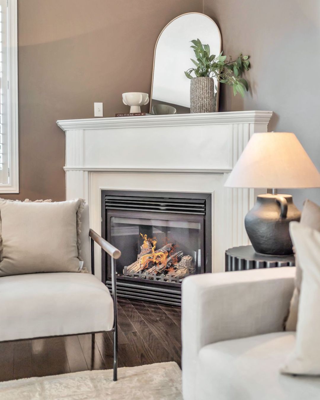 Fireplace detail in the living room at 14 Sleepy Hollow Place, Whitby