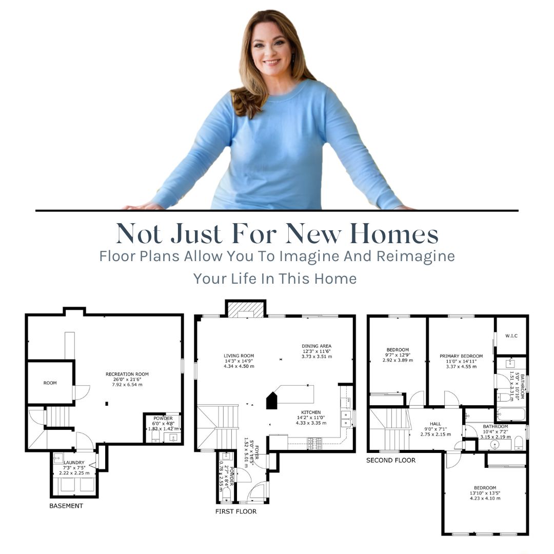 First floor, second floor and basement floor plans for 1509 Grandview Street North, Oshawa, listed by Laura McBride, Ajax REALTOR®