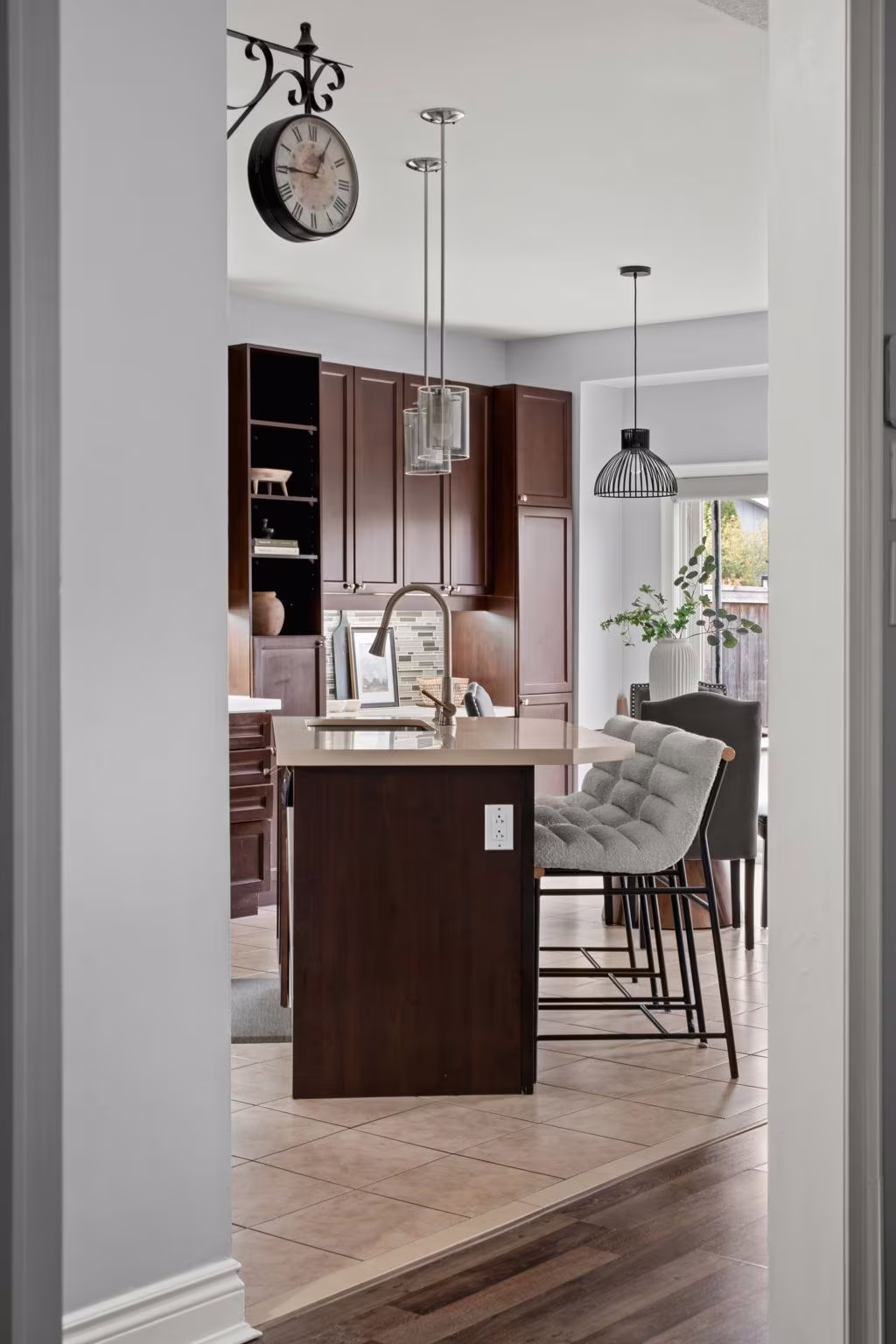 View from the kitchen through to the breakfast area at 1683 Finkle Drive, Oshawa