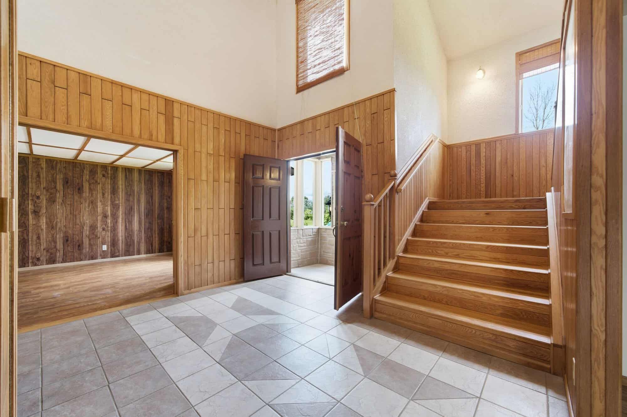 Front entrance at 17 Ontoro Blvd, South East Ajax, with warm wood accents and natural light