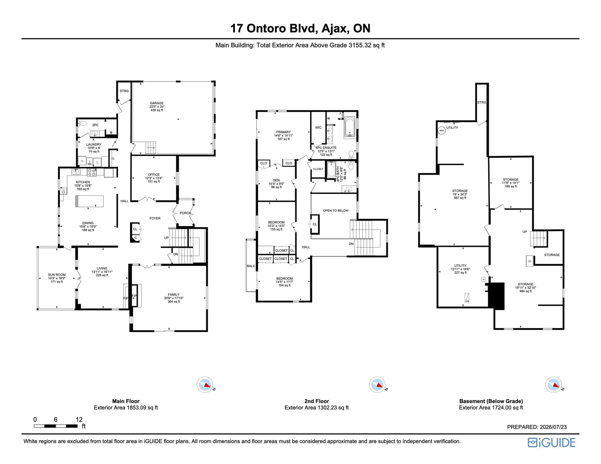 Main and second floor plans for 17 Ontoro Blvd, South East Ajax, a custom 3+1 bedroom detached home listed by Laura McBride, Ajax REALTOR®