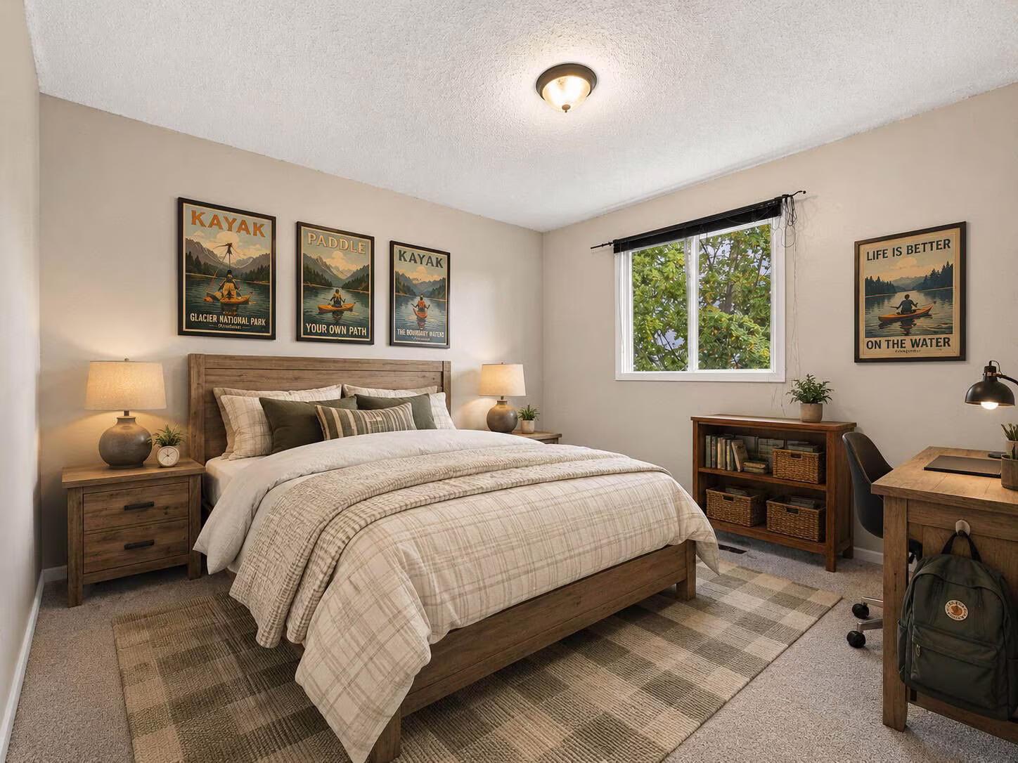 Second bedroom at 22 Kipling Cres, South Ajax, virtually staged as a relaxed teen bedroom, listed by Laura McBride, Ajax REALTOR®