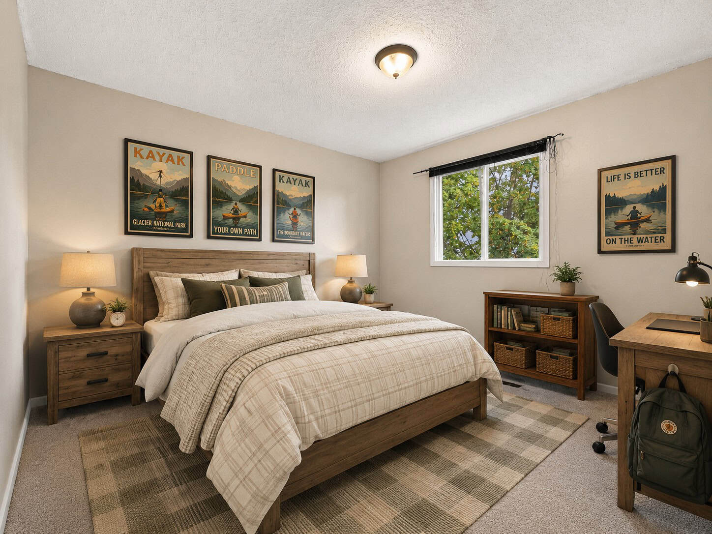 Second bedroom at 22 Kipling Cres, South Ajax, virtually staged as a relaxed teen bedroom, listed by Laura McBride, Ajax REALTOR®