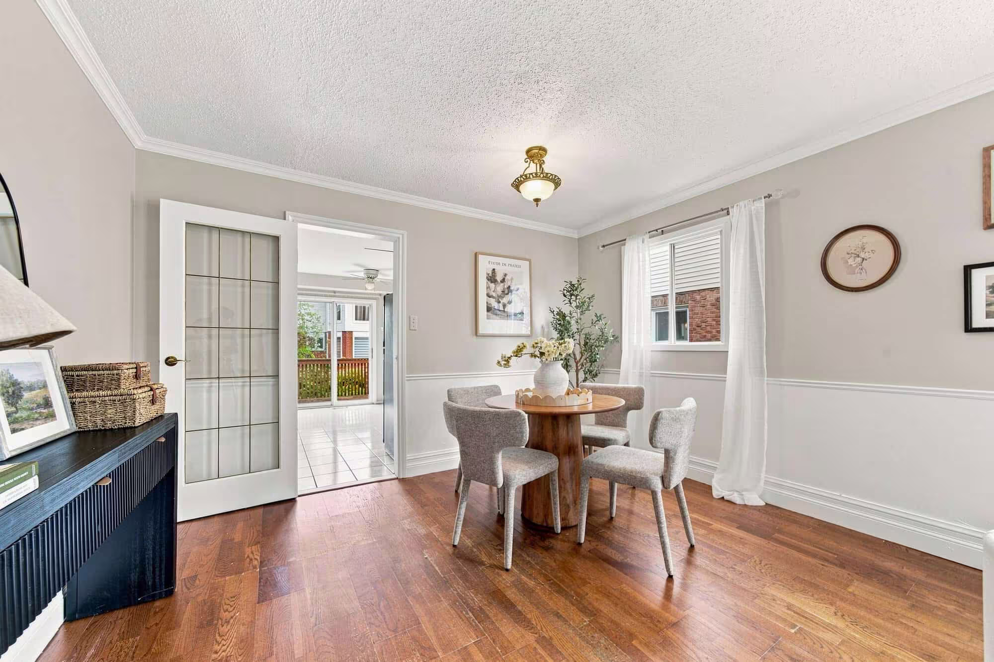 Dining area connected to the living room at 22 Kipling Cres, South Ajax, listed by Laura McBride, Ajax REALTOR®