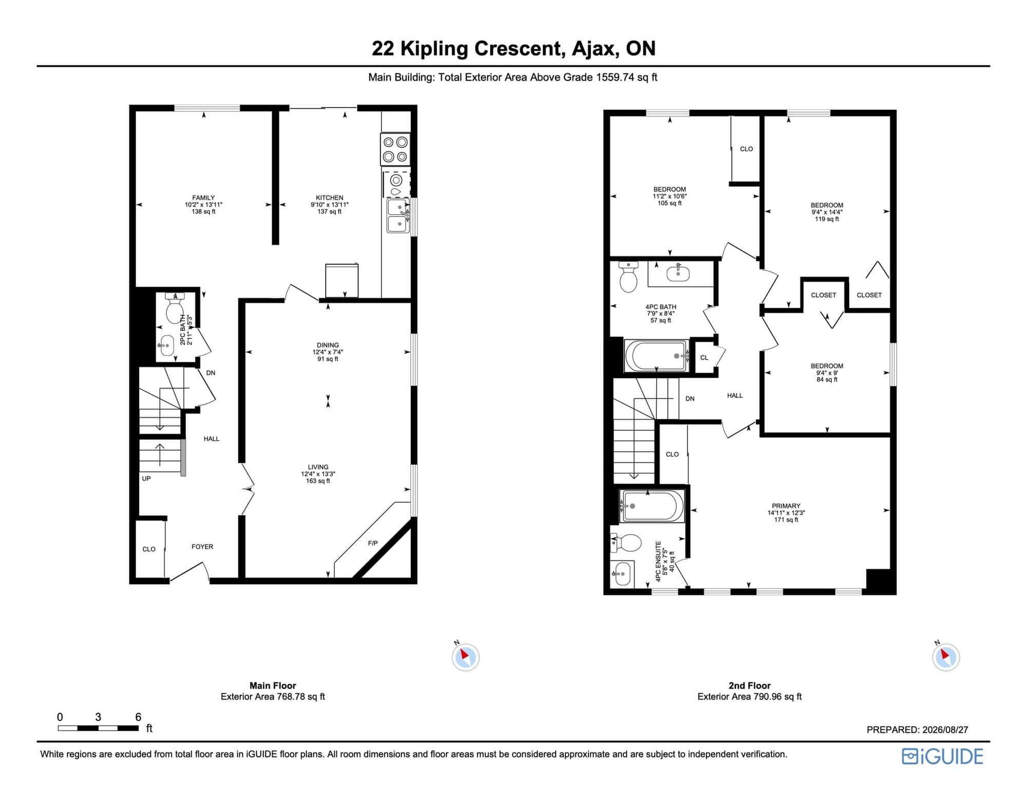 Main, second and basement floor plans for 22 Kipling Cres, South Ajax, a 4-bedroom semi-detached home listed by Laura McBride, Ajax REALTOR®