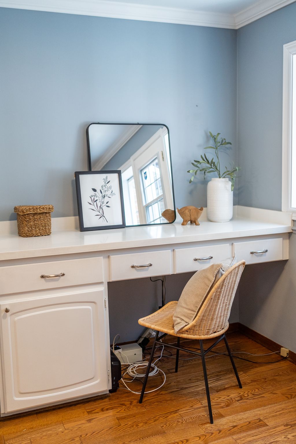 Custom built-in desk nook off the kitchen at 38A Deep Dene Dr, Highland Creek Village