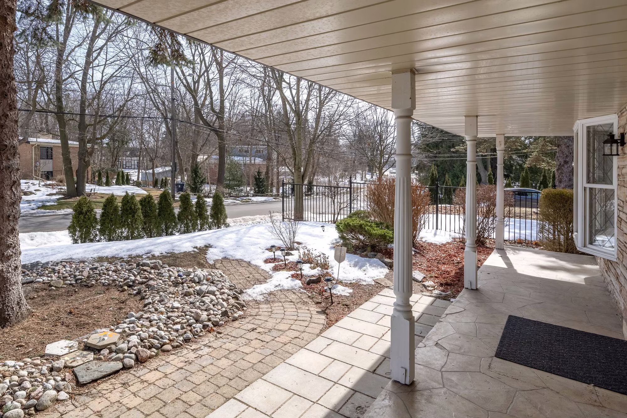 Covered side walkway at 38A Deep Dene Dr, Highland Creek Village