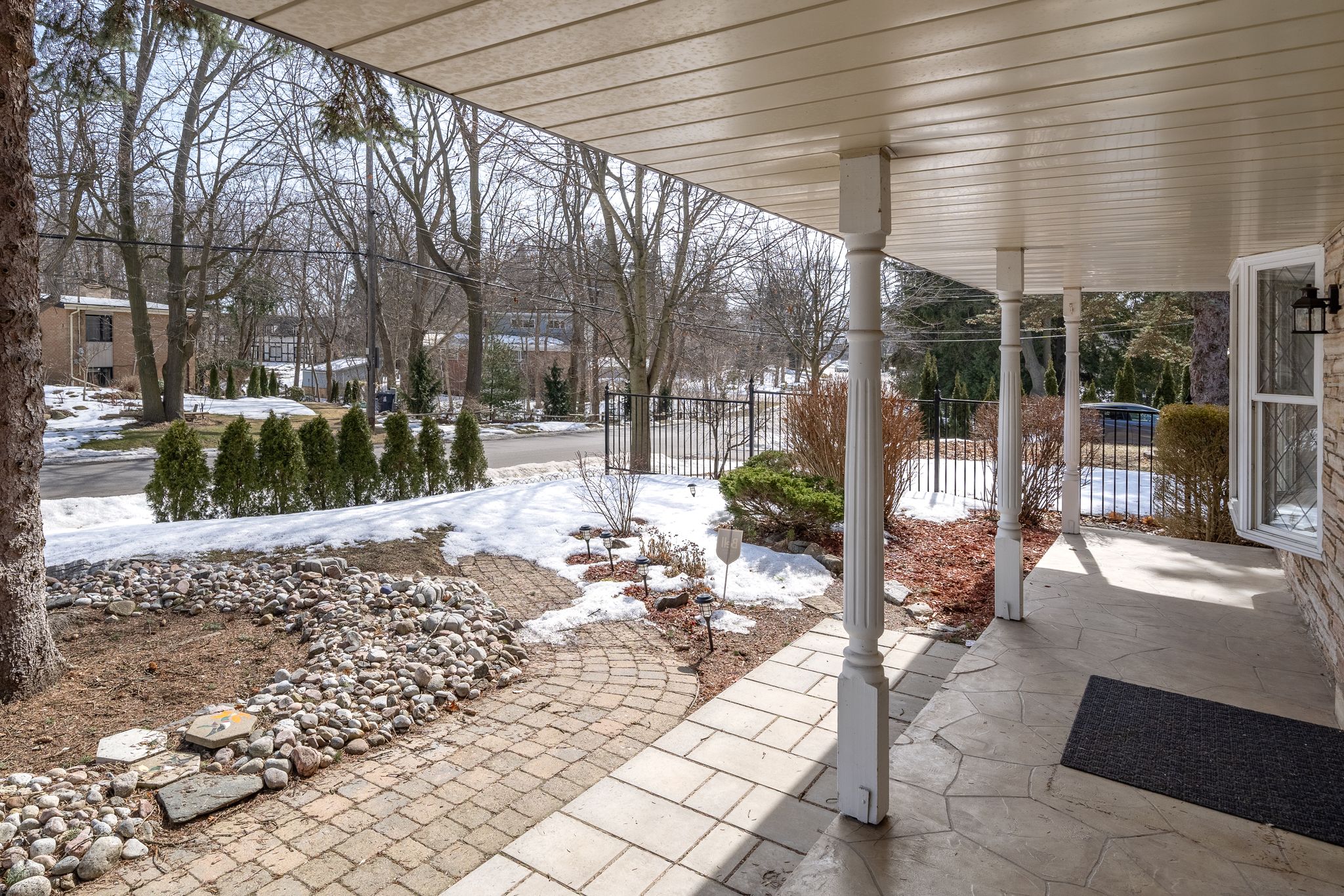 Covered side walkway at 38A Deep Dene Dr, Highland Creek Village