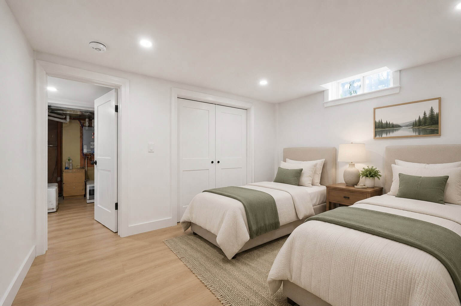 Concept rendering of a second basement bedroom at 39 Anstead Crescent, South Ajax, virtually staged