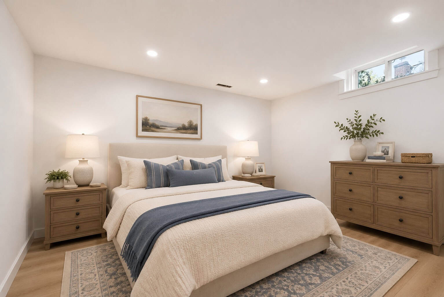 Concept rendering of a basement bedroom at 39 Anstead Crescent, South Ajax, virtually staged