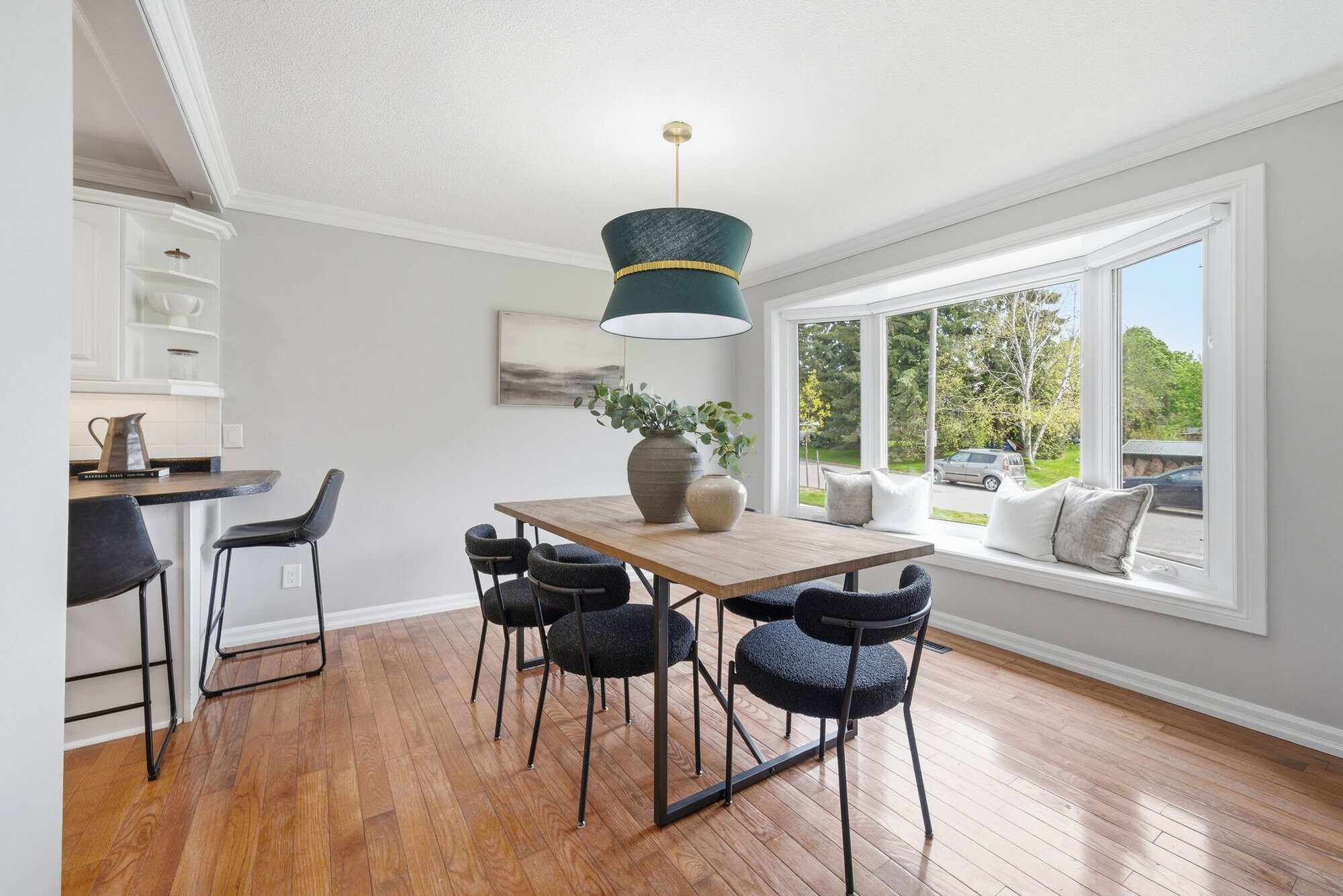 Dining area window at 39 Anstead Crescent, South Ajax, with natural light