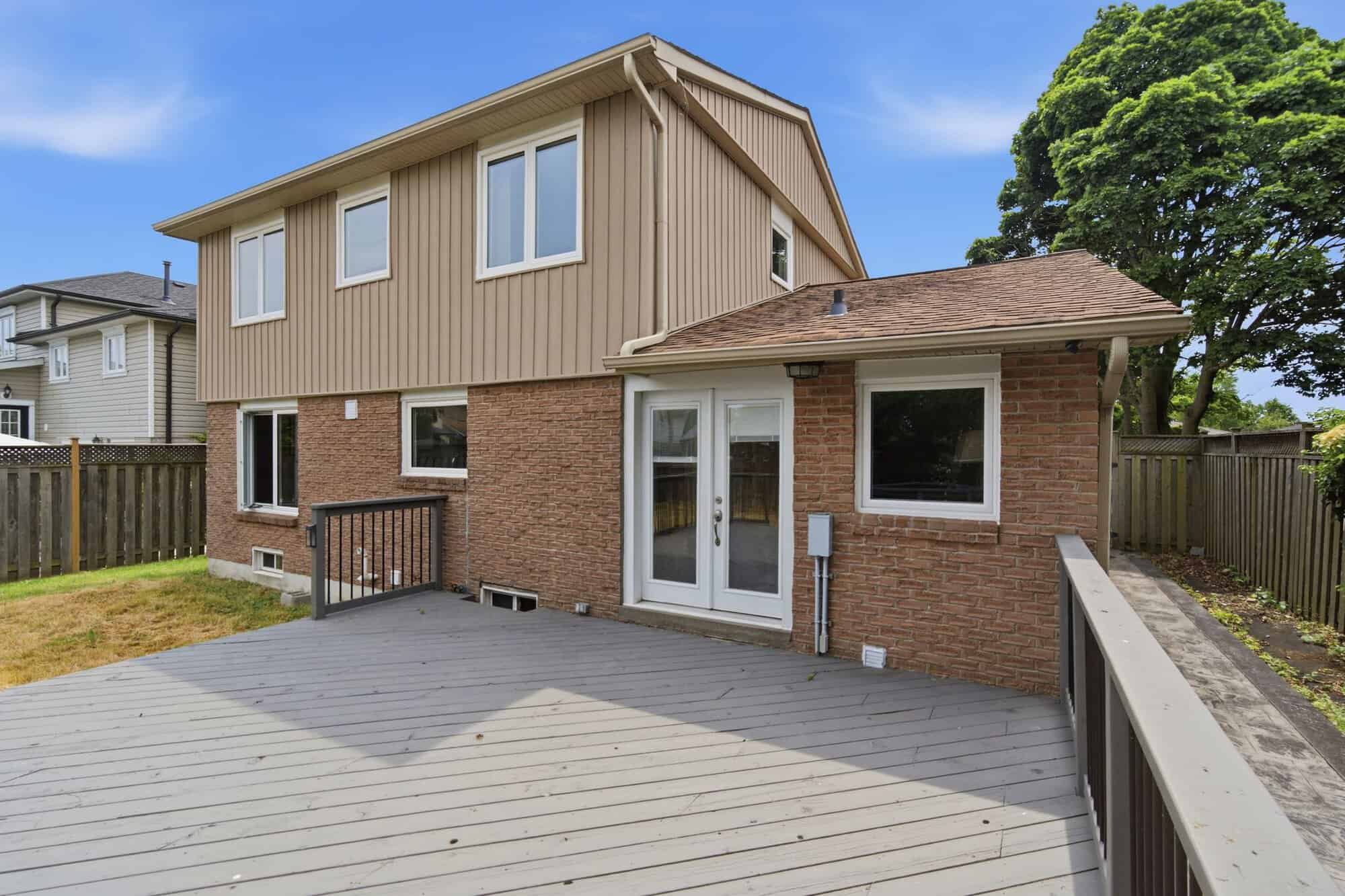 Fully fenced backyard at 96 Bolland Crescent, South Ajax
