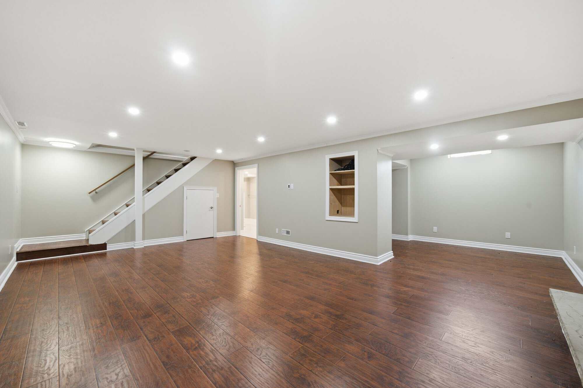 Open-concept finished basement at 96 Bolland Crescent, South Ajax
