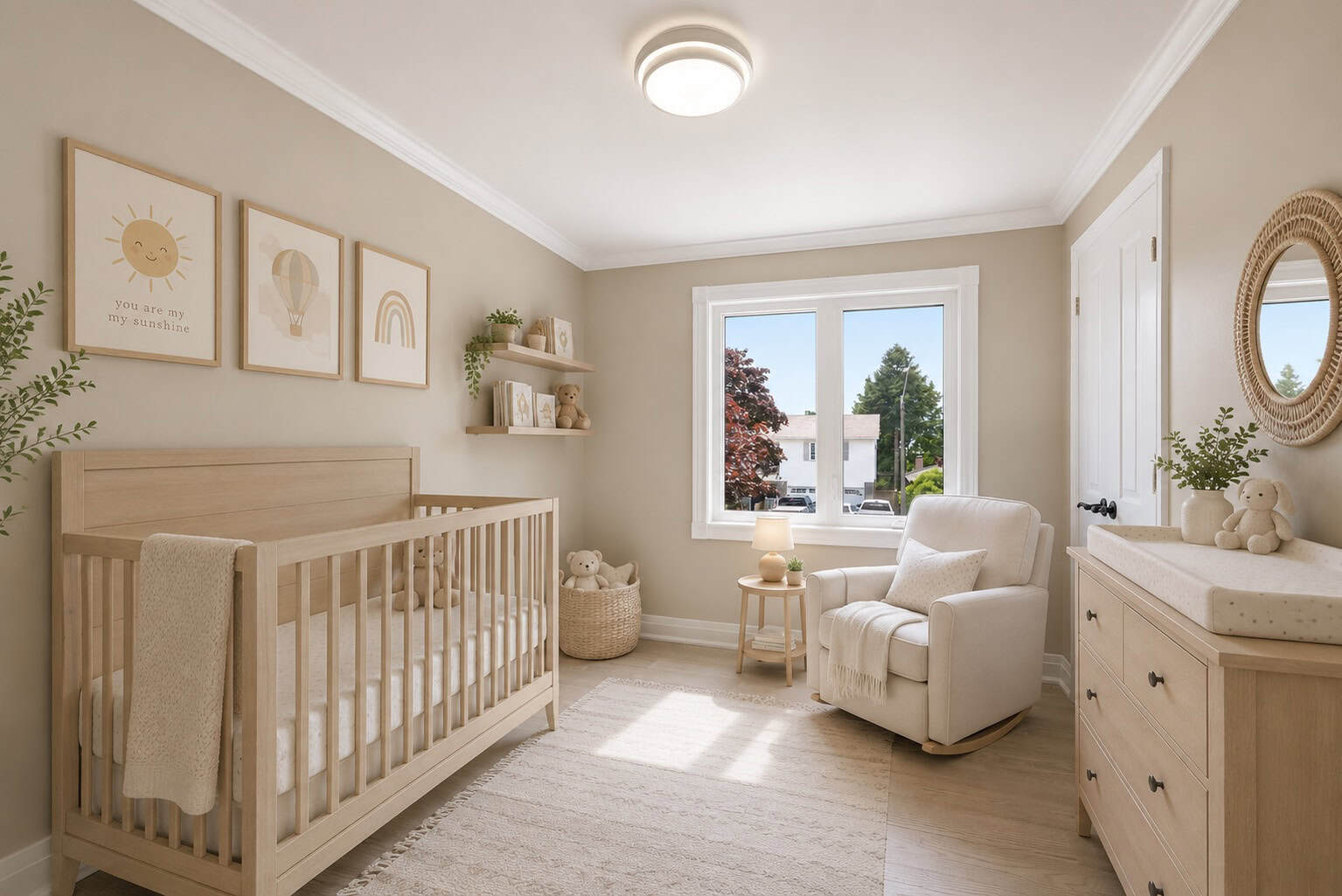 Fourth bedroom at 96 Bolland Crescent, South Ajax, virtually staged as a nursery