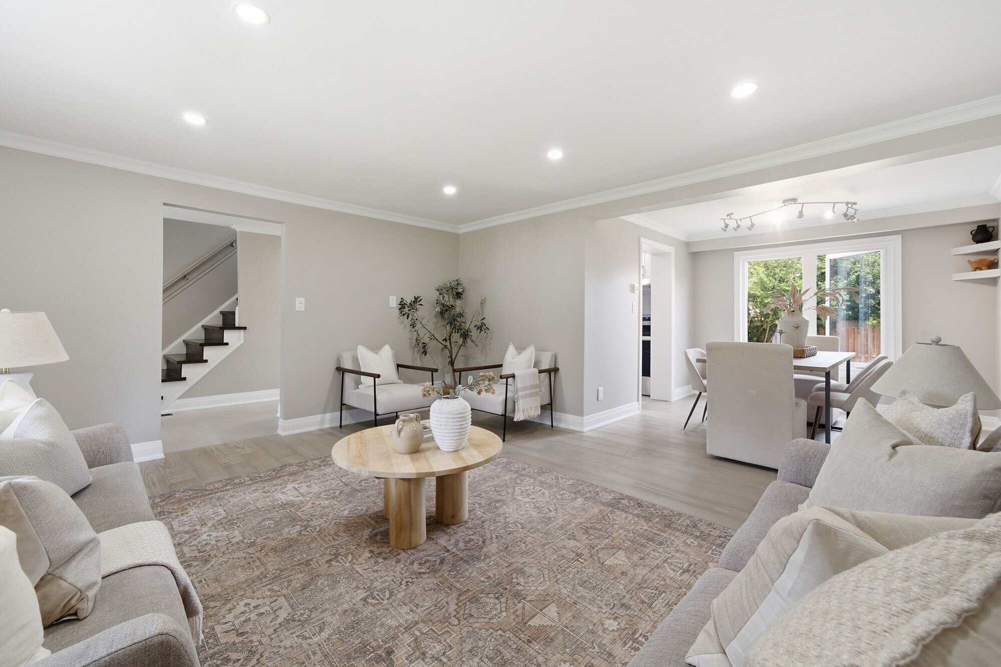 Living room at 96 Bolland Crescent, South Ajax, with a view toward the dining area