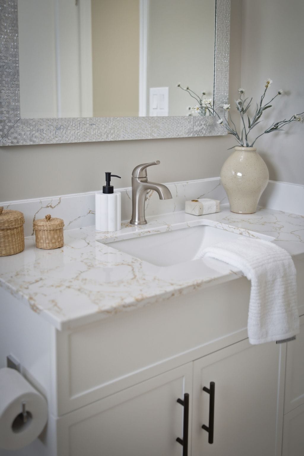 Main bathroom vanity detail at 96 Bolland Crescent, South Ajax