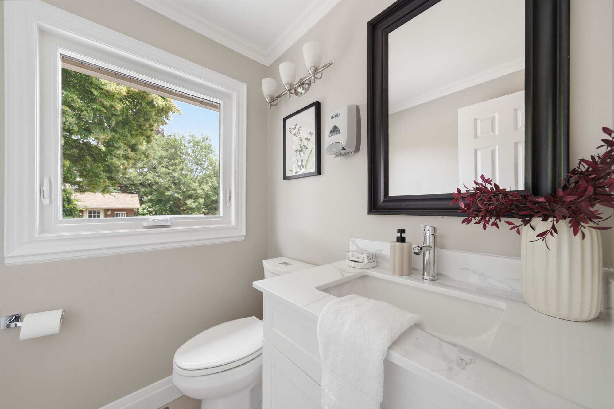 Main-floor powder room at 96 Bolland Crescent, South Ajax