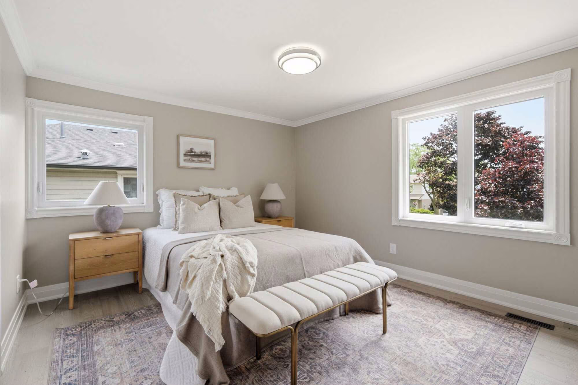 Primary bedroom at 96 Bolland Crescent, South Ajax, with a large window and double closet